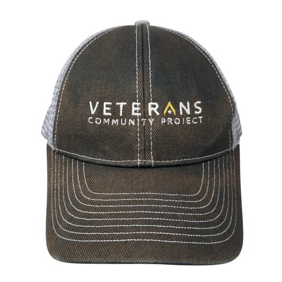 Veterans Community Project Strapback Trucker Hat Black One Size Mesh Back Ha - Picture 1 of 9
